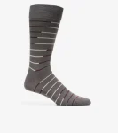 Best Cole Haan 1 Pack Broken Stripe Dress Crew Socks DarkGrey