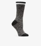 Fashion Cole Haan 1 Pack Marled Foldover Casual Crew Socks Black