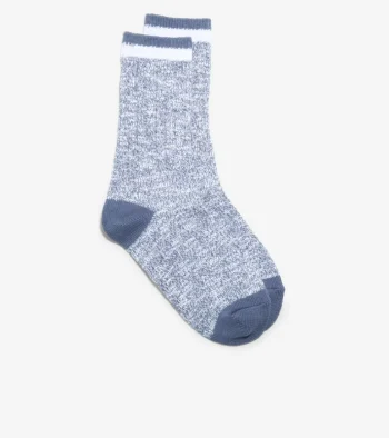 Best Cole Haan 1 Pack Marled Foldover Casual Crew Socks Blue