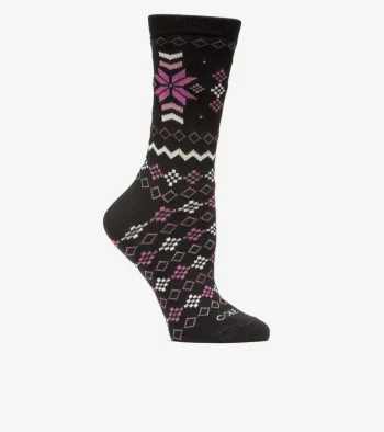 Outlet Cole Haan 1 Pack New Fair Isle Dress Crew Socks Black