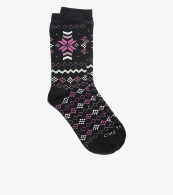 Outlet Cole Haan 1 Pack New Fair Isle Dress Crew Socks Black
