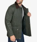 Best Cole Haan Coated Cotton Rain Jacket ArmyGreen