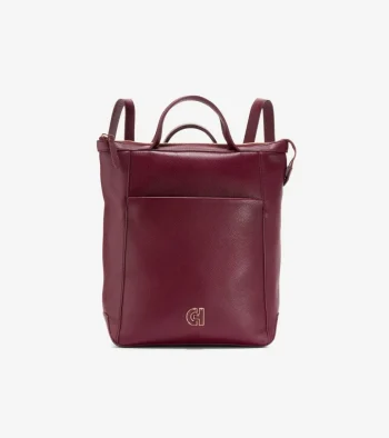 Best Cole Haan Grand Ambition Small Convertible Luxe Backpack BlackCherry