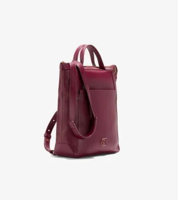Best Cole Haan Grand Ambition Small Convertible Luxe Backpack BlackCherry