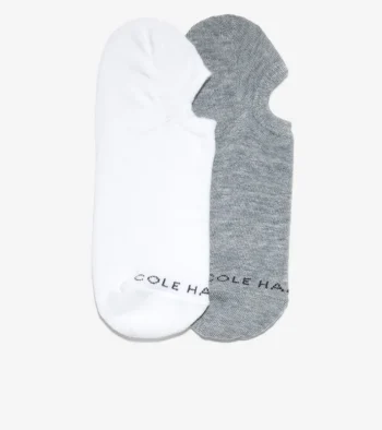 Outlet Cole Haan Men's 2-Pair Liner Socks GreyRain-White
