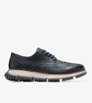 Best Cole Haan Men's 4.ZER&Oslash;GRAND Wingtip Winter Oxfords Blueberry-Drizzle-Pavement