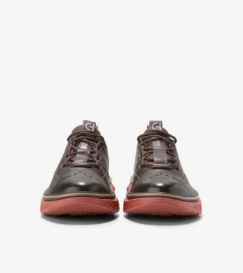 Hot Cole Haan Men's 5.ZER&Oslash;GRAND Wingtip Oxfords Chocolate-Black-RedOchre
