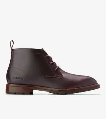 Best Cole Haan Men's Berkshire Lug Water-Resistant Chukka Boots Bloodstone-DarkNatural