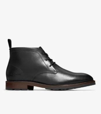 Discount Cole Haan Men's Berkshire Lug Water-Resistant Chukka Boots Black-Truffle
