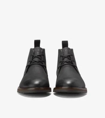 Clearance Cole Haan Men's Berkshire Lug Water-Resistant Chukka Boots WaxyBlack-Truffle
