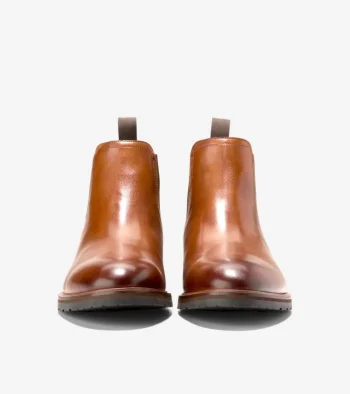 Sale Cole Haan Men's Berkshire Lug Water-Resistant Chelsea Boots BritishTan-DarkChocolate