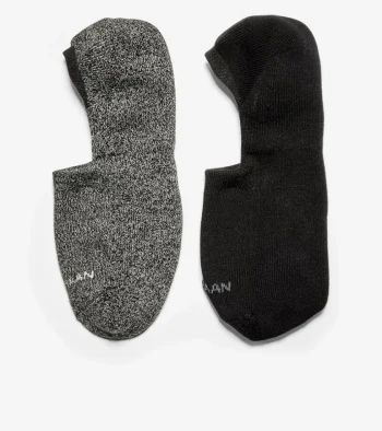 Sale Cole Haan Men's Casual Cushion Sock Liner &ndash; 2 Pack Black-GreyHeather