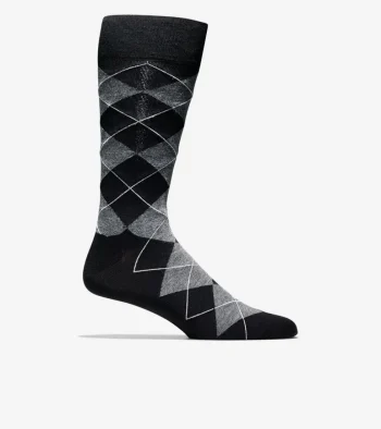 Sale Cole Haan Men's Classic Argyle Crew Socks Black
