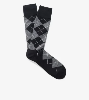 Sale Cole Haan Men's Classic Argyle Crew Socks Black