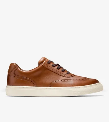 Discount Cole Haan Men's Grand Kittery Wingtip Sneakers BritishTan-Ivory