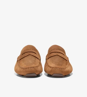 Sale Cole Haan Men's Grand Laser Penny Drivers GoldenHoney-Madeira