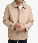Outlet Cole Haan Men's Hooded Rain Jacket Tan