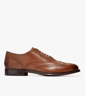 Hot Cole Haan Men's Modern Classics Wingtip Oxfords BritishTan-DarkChocolate