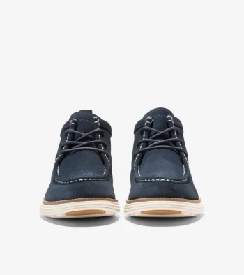 Hot Cole Haan Men's &Oslash;riginalGrand Moc Toe Chukka Boots NavyBlazer-NaturalTan-Ivory