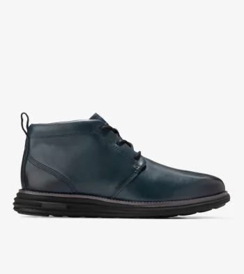 Outlet Cole Haan Men's &Oslash;riginalGrand Remastered Waterproof Chukka Boots Blueberry-Pavement-Black