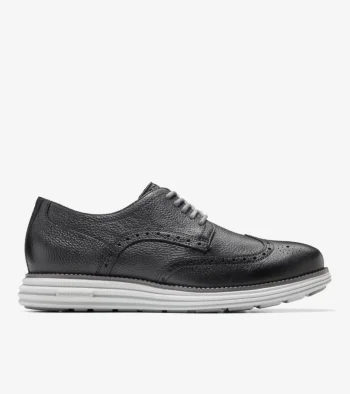 New Cole Haan Men's &Oslash;riginalGrand Remastered Wingtip Oxfords Black-DecemberSky-GlacierGray