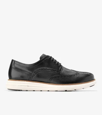 Discount Cole Haan Men's &Oslash;riginalGrand Remastered Wingtip Oxfords Black-Ivory
