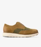 New Cole Haan Men's &Oslash;riginalGrand Remastered Wingtip Oxfords DesertOlive-AlabasterGleam