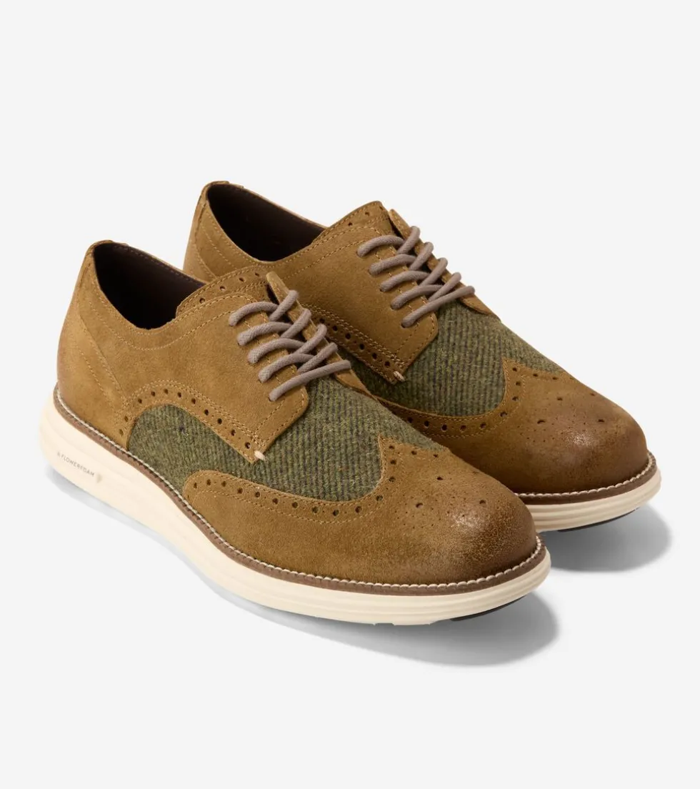 mens-oslashriginalgrand-remast-qOvBRKjd-4.webp New Cole Haan Men's ØriginalGrand Remastered Wingtip Oxfords DesertOlive-AlabasterGleam