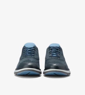 Sale Cole Haan Men's &Oslash;riginalGrand Ultra Waterproof Wingtip Oxfords Blueberry-Pavement