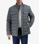 Hot Cole Haan Men's Quilted Rain Jacket LightGrey