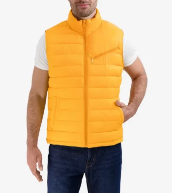 Discount Cole Haan Men's Quilted Vest Yellow