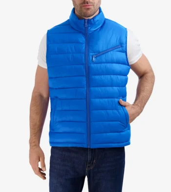 New Cole Haan Men's Quilted Vest CobaltBlue