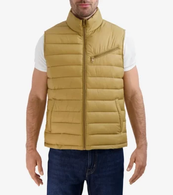 Sale Cole Haan Men's Quilted Vest Sand