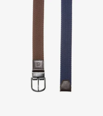 Discount Cole Haan Men's Reversible Stretch Belt Brown-Navy