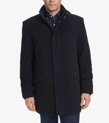 Discount Cole Haan Men's Stand Collar Car Coat Navy