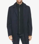Clearance Cole Haan Men's Wool-Blend Car Coat Navy
