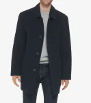 Sale Cole Haan Men's Wool Cashmere Top Coat Navy