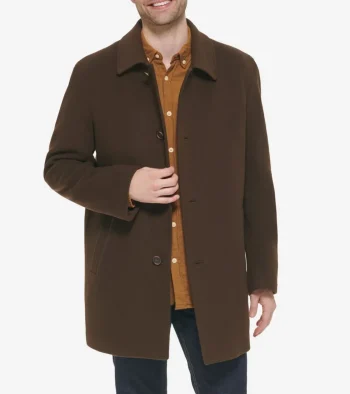 Outlet Cole Haan Men's Wool Cashmere Top Coat Espresso