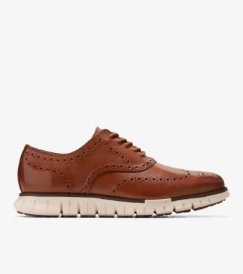 Online Cole Haan Men's ZER&Oslash;GRAND Remastered Wingtip Oxfords BritishTan-Ivory