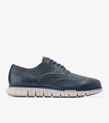 Hot Cole Haan Men's ZER&Oslash;GRAND Remastered Wingtip Oxfords Blueberry-EnsignBlue-Dove