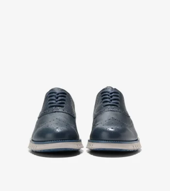 Hot Cole Haan Men's ZERØGRAND Remastered Wingtip Oxfords Blueberry-EnsignBlue-Dove