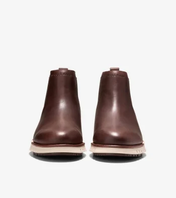 Outlet Cole Haan Men's ZER&Oslash;GRAND Remastered Waterproof Chelsea Boots DarkCoffee-OxfordTan