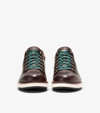 Clearance Cole Haan Men's ZERØGRAND Remastered Waterproof Low Hiking Boots DeepMahogany-LightAmber