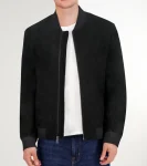 New Cole Haan Men's Zip-up Suede Jacket Black
