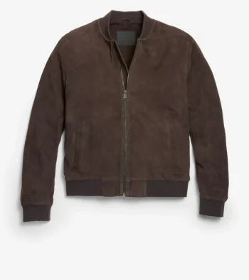 Hot Cole Haan Men's Zip-up Suede Jacket DarkChocolate