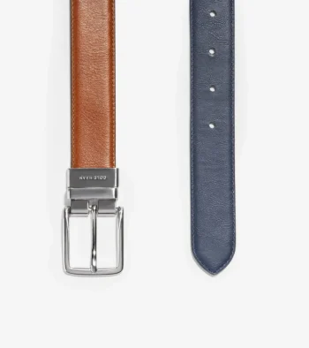 Best Cole Haan Reversible Feather Edge Belt CognacBrown-NavyBlue