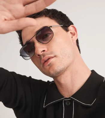 Sale Cole Haan Square Navigator Sunglasses Black