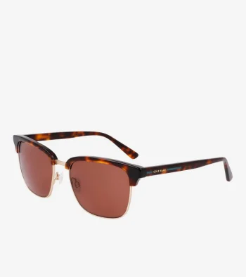 Hot Cole Haan Half-Rim Sunglasses Tortoise