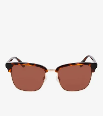 Hot Cole Haan Half-Rim Sunglasses Tortoise
