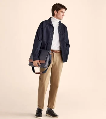 Outlet Cole Haan Triboro Messenger NavyBlazerNewBritishTan